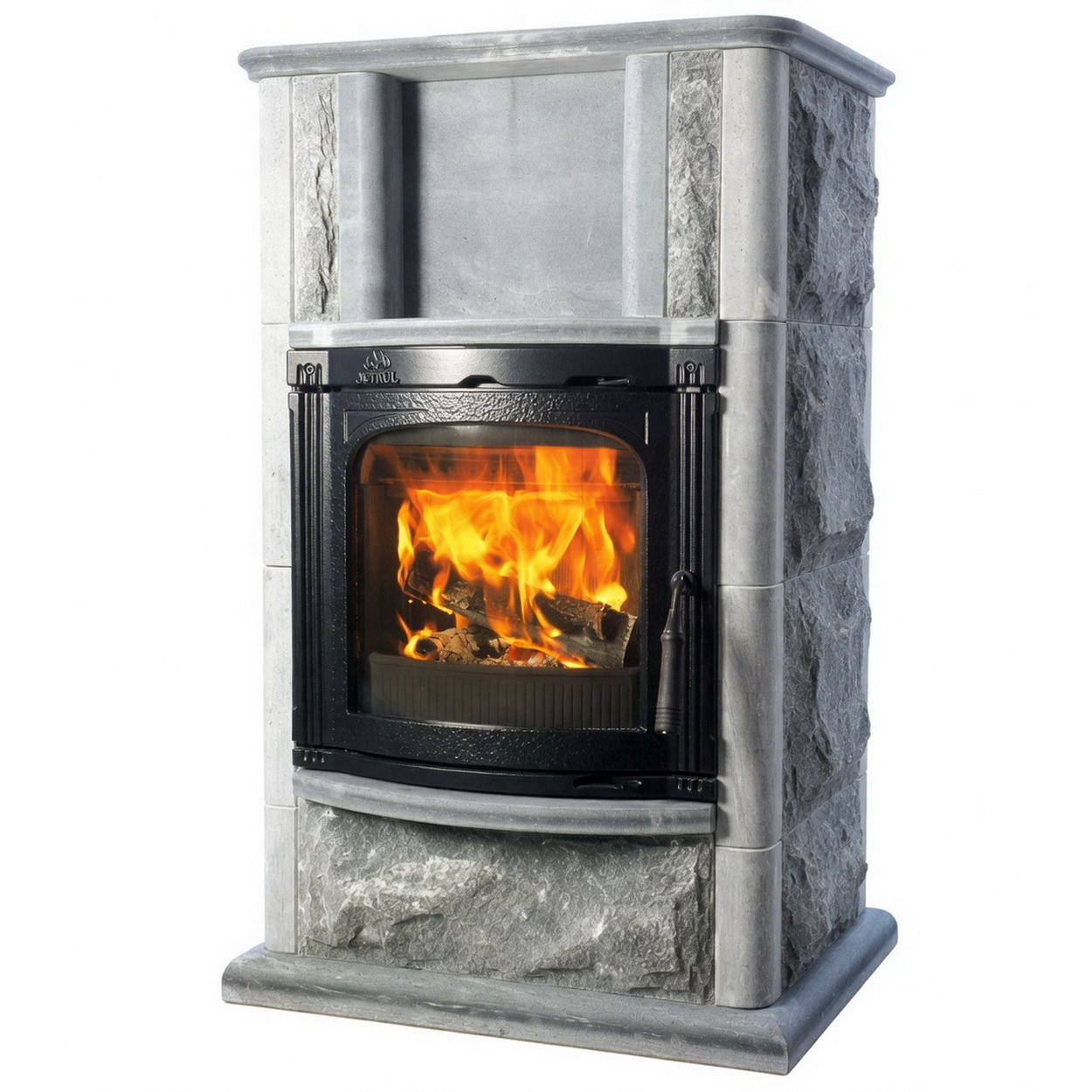 Kamin, Gusseisen, Steinoptik, Glutrost, Feuerstelle
