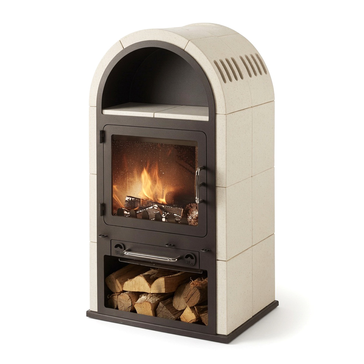 Kamin, Kaminofen, Holzfeuer, Feuerraum, Schamotte