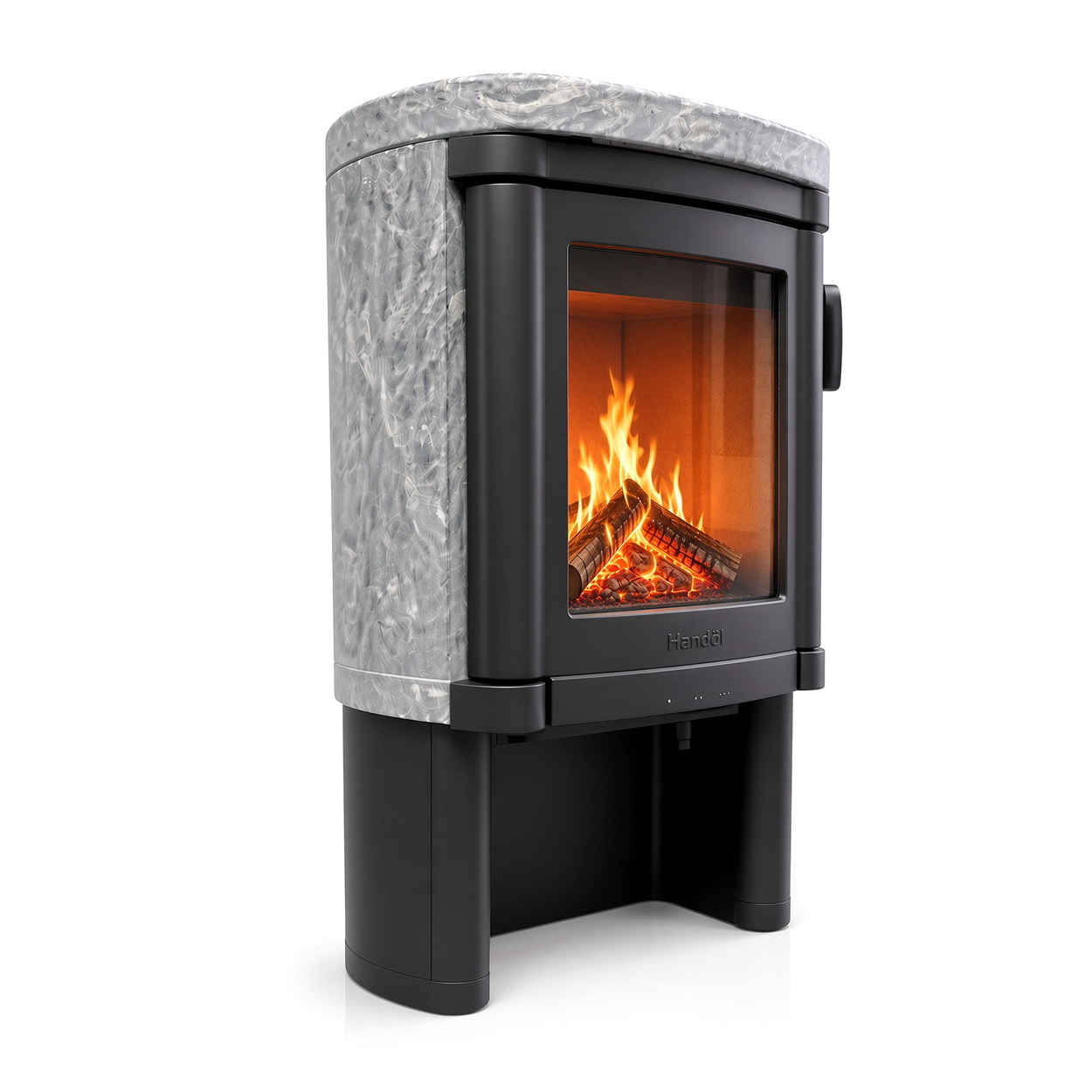 holzofen, kaminofen, glasfront, feuer, bodenstaender