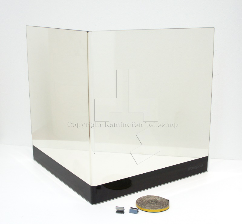 Kaminscheibe für Nordpeis Chicago, Manhattan und Kamineinsatz N-36V