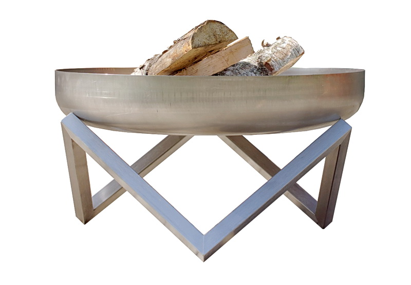 Feuerschale Logi ø 63 x 36 cm aus Edelstahl, freigestellt