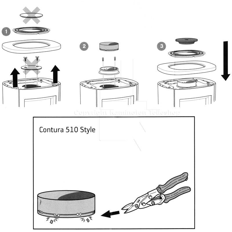 Contura 510 Style Kochplatte - Montageanleitung