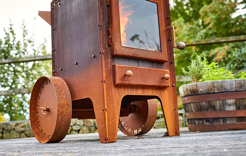 RB73 Bijuga Gartenkamin Detail Räder