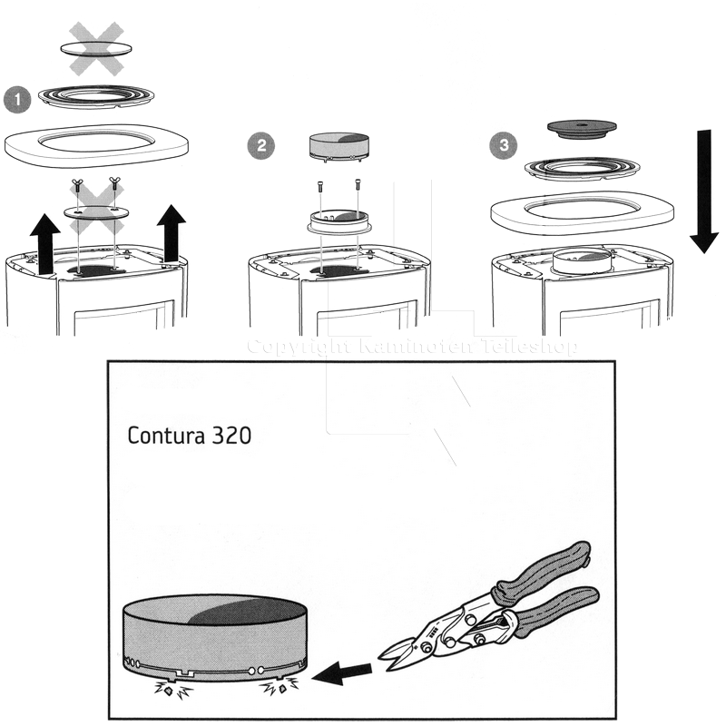 Contura 320T Kochplatte - Montageanleitung
