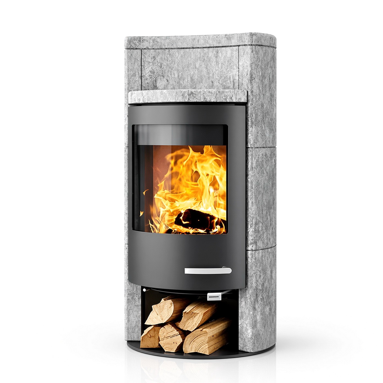 Kamin, Stahlkamin, Holzfeuer, Feuerstelle, Holzaufbewahrung