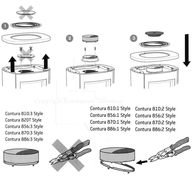 Contura 810 Style Kochplatte - Montageanleitung