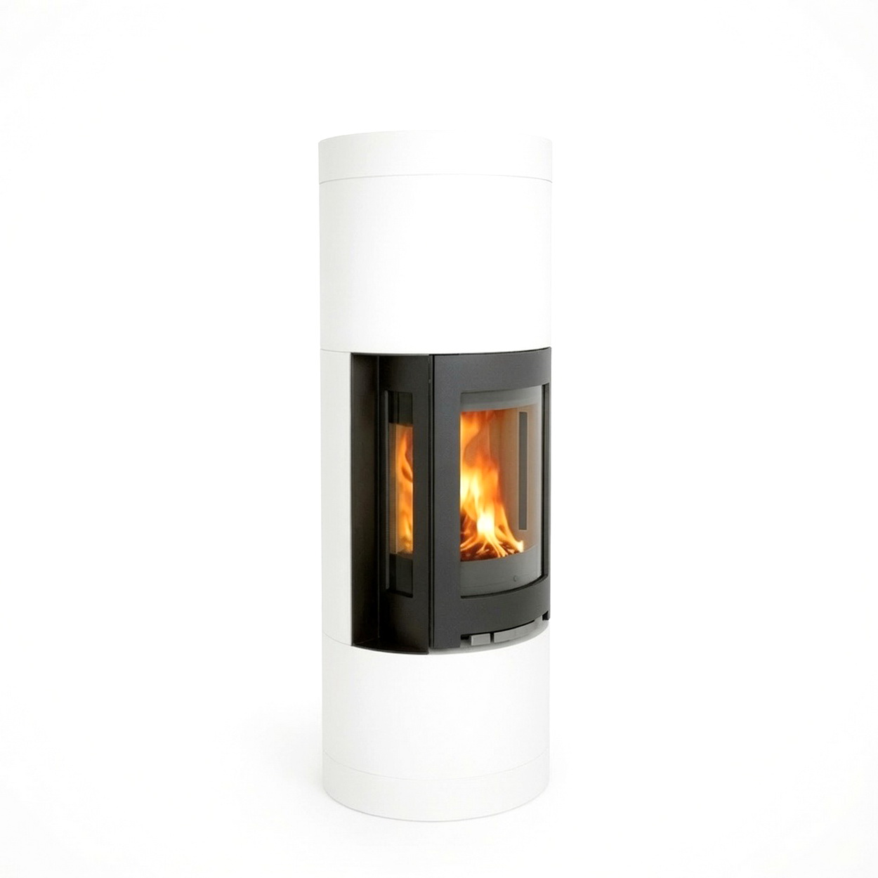 Kamin, Gaskassette, Stahlkamin, moderne Heizung, Flammen