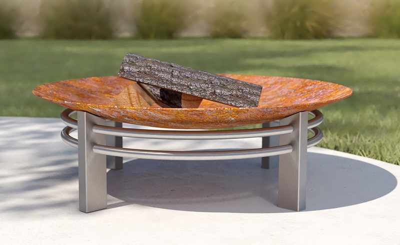 Feuerschale Nusku ø 80 x 30 cm aus Rohstahl rostend