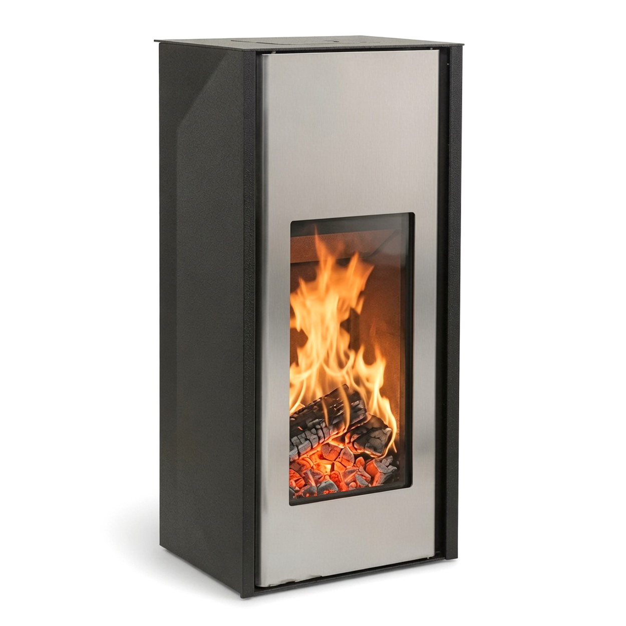 Kamin, Elektrischer Kamin, Stahlgehäuse, Glasfront, Flammen