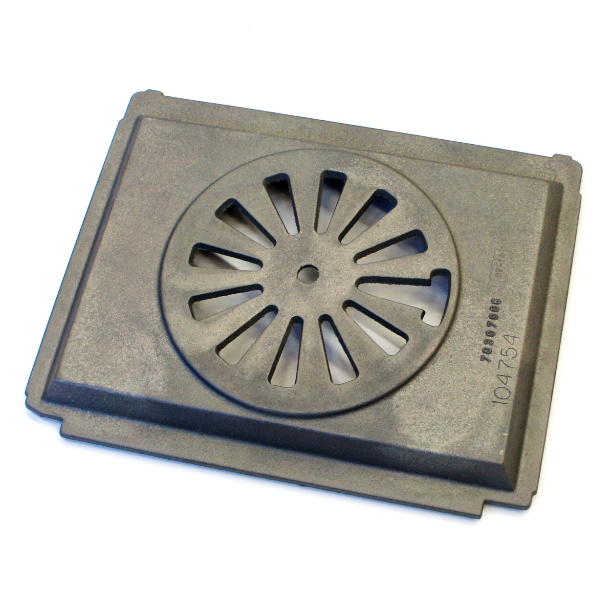 Abflussdeckel, Bodenablauf, Metallgitter, quadratische Platte, runder Lüfter/Belüftungselement