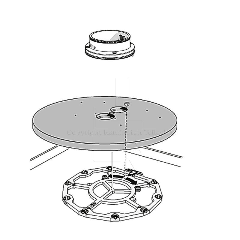 Contura 500-Style Serie Drehteller mit Abgasstutzen