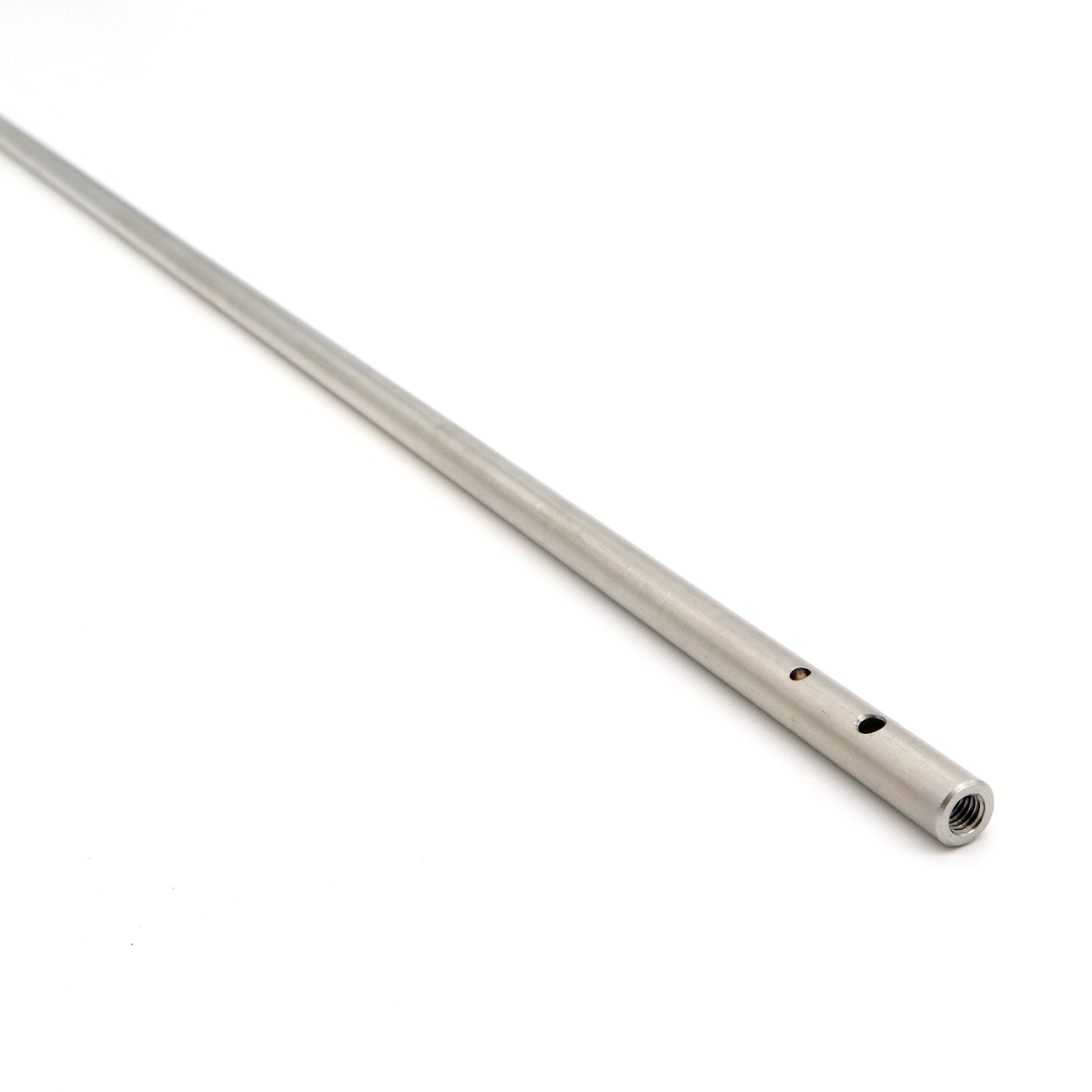 metaller Stab, Bohrstab, Aluminium, Bearbeitungsteil, Gewinde Loch