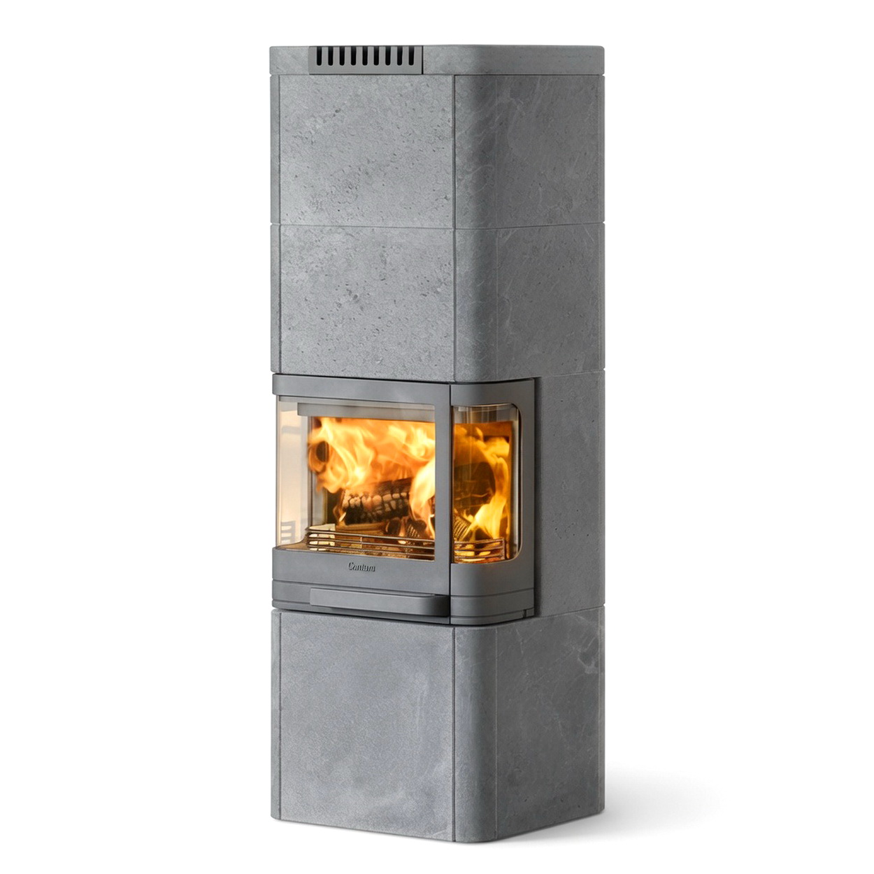 Kamin, Stahlofen, Feuerstelle, Steinoptik, Kachelofen