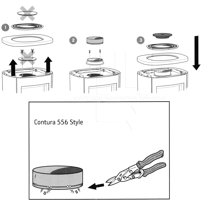 Contura 556 Style Kochplatte - Montageanleitung